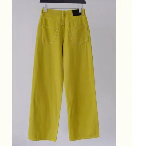 NWT R13 Damon Wide Leg 24/25/26/27 Vibrant Yellow - Picture 7 of 10
